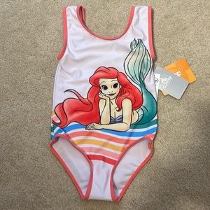 Disney one piece little mermaid bathing. NWT 50 SPF girls size 5/6